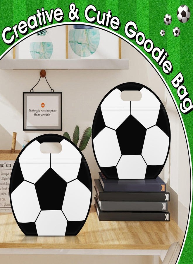 AKAIXI 24pcs Soccer Snack Bags with Handles Reusable Sealed Candy Bags, Stand-up Bottom Goodie Bags for Soccer Sport Game Day Practice Birthday Gifts and Soccer Party Supplies, Soccer Training Treat Bags - Image 4